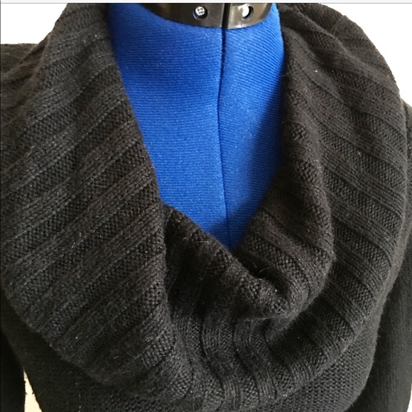 Anthropologie Black Cable Knit Sweater Dress - Picture 4 of 6